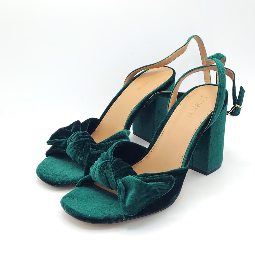 J.Crew Velvet Knotted Heeled Sandals